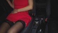 Sexy car sex with lady in red - my bawdy secret