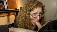 Hubby cums in natural redhead ivys face hole on a work break blow job