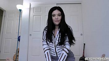 Hot and breasty dark brown stepmom megan maiden saw her stepsons massive cock and can not aid but to gave him a juicy sloppy blowjob.